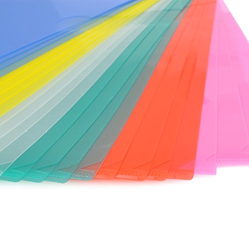 image for YOTINO 24 Pack File Folder Project Pockets/20 x A4 Gloss Colored Plast