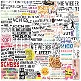 German Inspirational Stickers 50 Pcs Vinyl Trendy Motivational Sticker for Water Bottle Laptop Skateboard Scrapbook Computer Luggage,Waterproof Funny Positive Quotes Decals for Students Teachers