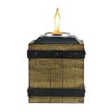 TIKI Brand 7-Inch Clean Burn Fire Crate Resin Table Torch, Brown