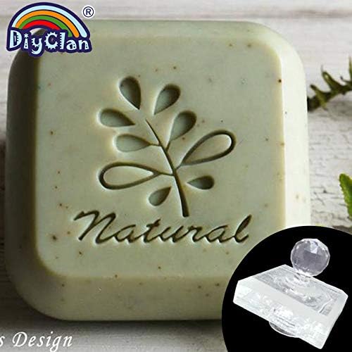 Dalab Tropical Leaf Shape Handmade Resin Soap Stamp Mold Clear DIY Natural Organic Glass Soap Chapter Acrylic Soap Making Tools - (Color: Stamp with Handle)