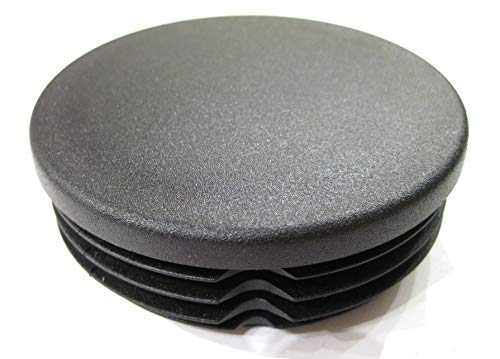 2pcs Pack: 3 Inch Round Black Plastic End Cap (for Hole Size from 2 11/16 to 2 7/8, incl. 2 3/4 inches), Cover for Steel Fence Post, Furniture Finishing Plug