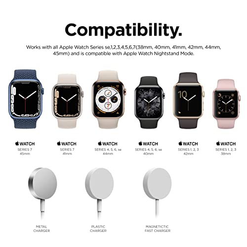 elago W2 Charger Stand Compatible with Apple Watch Series 7/6/SE/5/4/3/2/1  (45mm, 44mm, 42mm, 41mm, 40mm, 38mm), Nightstand Mode (White) | Pricepulse