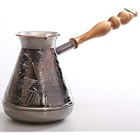 Egypt Copper Cezve Large 23.7 fl oz Ibrik Coffee Pot Greek Coffee Pot with Wooden Handle