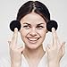 Reusable Makeup Removing Pads and Microfiber Face Cleansing Gloves -|Reusable Cotton Rounds, Laundry bag & 1 Black Makeup Remover Mitts | Little Footprint (Black)