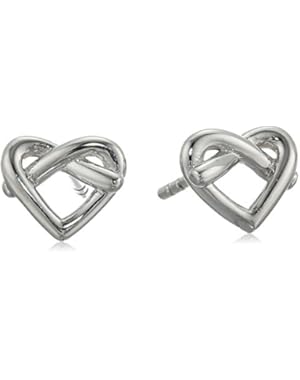 Sterling Silver Heart Stud Earrings