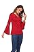 Easther Women’s Casual Cross Front Tunic Tops Deep V Neck Long Bell Sleeve T-Shirt Blouse