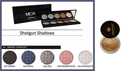 Bundle 2 Items : Mica Beauty Mineral Pressed Eye Shadow Palette #5 Include Colors : #23 Zen,#28 Rendezvous, #36 Royal,#37 Ebony, #44 Aphrodite + Itay Mineral Foundation Panna Cotta MF-12 Fair Skin Ton