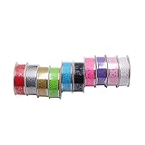 LAOZHOU Multicolor Washi Lace Pattern Glitter Self-adhesive Tape Masking DIY Scrapbooking Decorating Stickers (10 Pack)