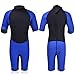 Realon Kids Wetsuit Shorty Full 3mm Premium Neoprene Lycra Swimsuit Toddler Baby Children and Girls Boys Youth Swim Surfing Snorkel Dive Snorkel XSPAN Back Zip Suit (Boy's Shorty Suit 3mm / Blue, XS)