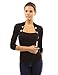 PattyBoutik Women Bolero Button Long Sleeve Blouse (Black Medium)