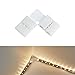 iCreating LED Strip Connectors 2 pin, 8mm LED Light Connectors Kit includes L shape LED Connectors for Strip Lights, LED Light Strip Connectors for Adapter, LED Lights Connector with Wire