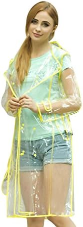OVOV Women's EVA Transparent Raincoat Lightweight Portable Rainware Waterproof Rain Jacket