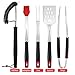Homemaxs BBQ Tools Set - 5pcs BBQ Grilling Tool Set with Case, Stainless Steel Heavy Duty Barbecue Grilling Accessories Utensils Kit with Tongs, Grill Cleaning Brush, Spatula, Fork, Basting Brush(FDA)