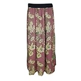 Mogul Womens Maxi Skirts Printed Boho Hippie Long Flared Skirt