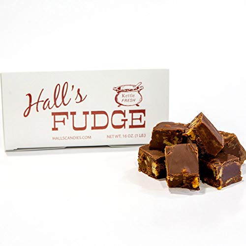 Hall's Chocolate Walnut Fudge, 1 Pound