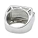 NIV'S BLING - 14K White Gold-Plated Iced Out Rectangular Pinky Ring Size 11
