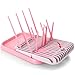 Sankoo Baby Bottle Drying Rack with Tray，High Capacity Foldable Countertop Bottle Holder for Bottles, Teats, Cups, Pump Parts and Accessories (Pink)