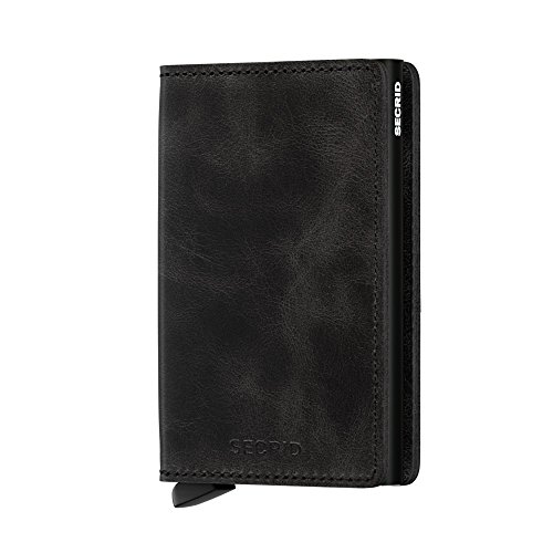 Secrid Slim Wallet Leather Vintage Black, Rfid Safe Card Case