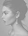 Fashion Designer Inspired Faux Pearl Lucky Number Long Charm Dangle Drop Earrings Studs for Women (Silver)