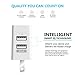 Samsung Galaxy S6 Plus Charger, NOOT PRODUCTS 2-Port USB Wall Charger 10W/2.1A with Smart-iQ Technology for Samsung Galaxy S6 Plus and more