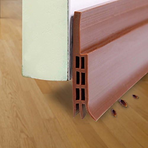 Under Door Sweep Weather Stripping Door Bottle Seal, Silicone Self-adhesive Anti-noise Door Draft Stopper, 2" Width x 39" Length