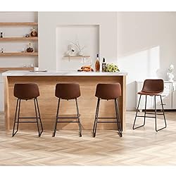 HeuGah Bar Stools Set of 4,Faux Leather Counter