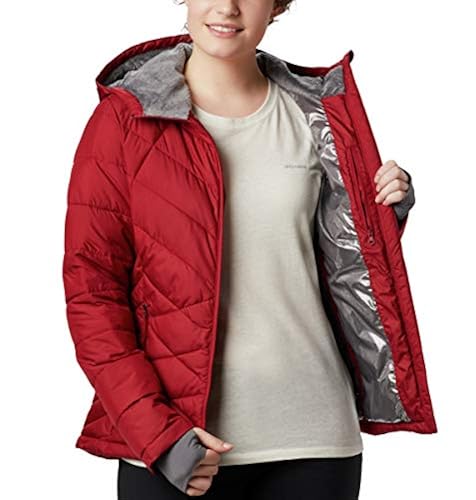 Columbia Women's Plus Size Heavenly Hooded Jacket, Beet, 2X in