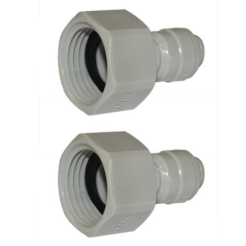 2 x DMFit AFAB0407C 1/2" BSPF - 1/4" Tube Push-fit Compatible with John Guest Speedfit