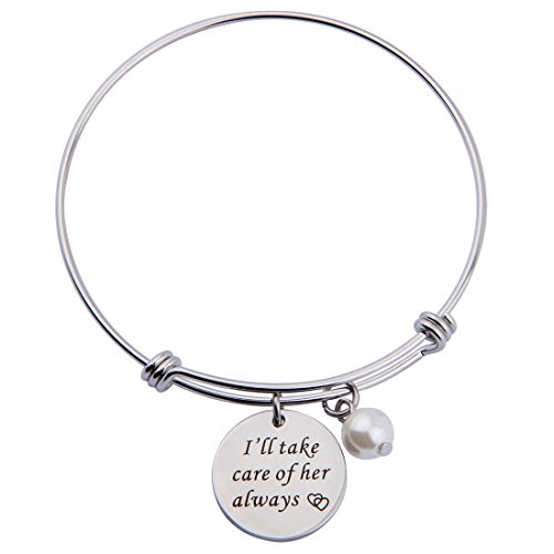 Ensianth Mother In Law Gift Thank You For Raising The Man / I Will Take Care Of Her Always Necklaces Bangle (Take care bangle)
