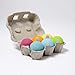 Grimm's Giant Marbles in Pastel Rainbow Colors - Set of 6 Large Wooden Balls