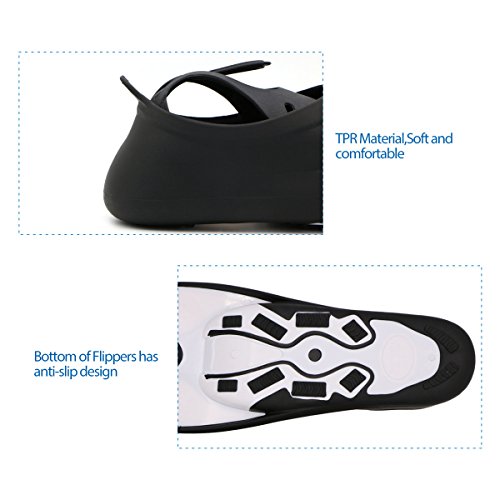 Speefish Short Blade Swim Fins for Swimming Snorkeling Diving Training (White, M (US 7-8))
