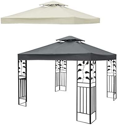 Gazebo 3 x 3m Garden Metal Marquee Patio Party Tent Canopy Shelter Pavilion (Dark Grey)