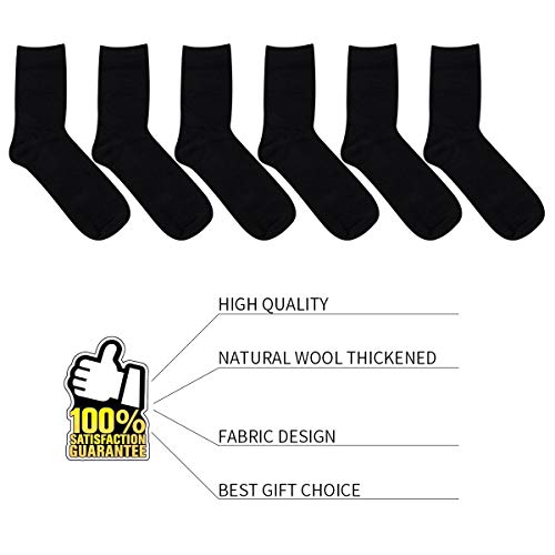 Men's Dress Socks - Cotton Socks for Business and Casual 6 Pack (Black, M)