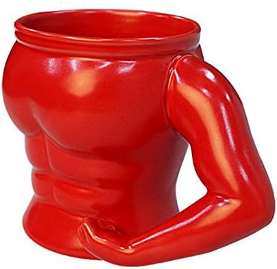Saflyse 300ml Muscle Male Macho Man Ceramic Mug Red