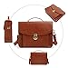 ECOSUSI Vintage Faux Leather Messenger Bag School Shoulder Bag for 13.3-14inch Laptop Business Briefcase, Brown