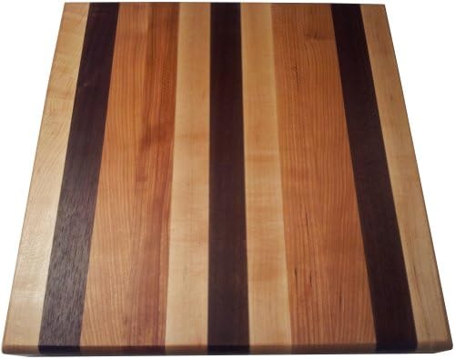 Armani Fine Woodworking Edge Grain Butcher Block Cutting Board - Walnut, Cherry, &amp; Rock Maple