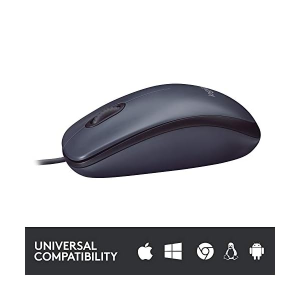 Logitech-B100-Wired-USB-Mouse-3-Buttons-Optical-Tracking-Ambidextrous-PC-Mac-Laptop-Black Logitech B100 Wired USB Mouse, 3-Buttons, Optical Tracking, Ambidextrous PC / Mac / Laptop - Black
