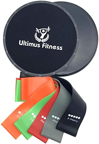 Core Sliders and 5 Resistance Bands: Two duel-sided Core sliders to strengthen abs, obliques, chest, legs and for muscle building and 5 durable latex Exercise bands from extra light to extra heavy