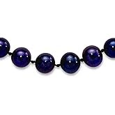 925 Sterling Silver Polished Pearl clasp Rhod Plated 6-7mm Black Freshwater Cultured Pearl Necklace 20 Inch Pendant Necklace for Women