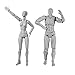 Action Figure Model,Tulas Human Mannequin male/female Set with Model Gun and Sword, Different Gestures,Special Display Base, Suitable for Sketching, Painting, Drawing, Artist, Cartoon Figures Action.