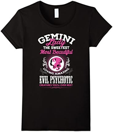 Women's Gemini Lady The Sweetest Most Beautiful T-Shirt Medium Black