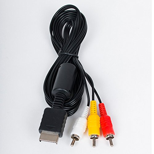 AV Video Cable Cord Compatible for PlayStation PS1 PS2 PS3 TV Game 6 ft by EVORETRO