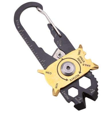 20 in 1 Caribiner Survival Utility Mini Multi-Tool for Camping, Biking, Hiking and EDC