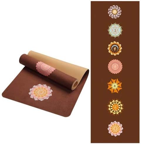 JAJIQIJU Gym Fitness Mats, Non Slip Eco friendly Non Slip Yoga Mat, High Density Exercise Mat for Exercise, Gym, Pilates, Fitness and Workout (Color : Brown)