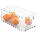InterDesign Refrigerator and Freezer Storage Organizer Bin for Kitchen, 8-Inch by 6 by 14.5-Inch, Clear