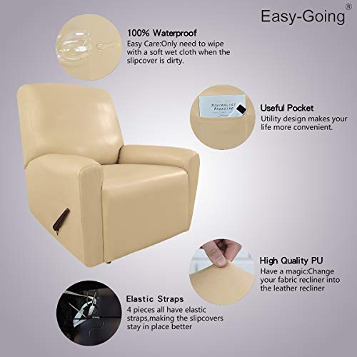 EasyGoing PU Leather Recliner slipcovers, Waterproof Stretch Sofa