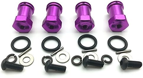12mm Wheel Hex Hub Extended Drive Adapter 1/10 RC Crawler Car Upgrade Aluminum Alloy for 1/10 Axial SCX10 /Wraith (Purple 4psc)