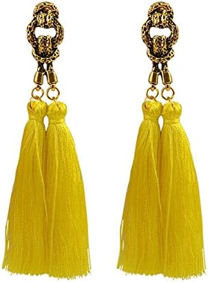Vintage Style Fashion Earrings Long Tassel Earrings (Yellow)
