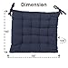 Cottone 100% Cotton Chair Pads w/Ties (Set of 4) | 16” x 15.5” Square | Extra-Comfortable & Soft Seat Cushions | Ergonomic Pillows for Rocking, Dining, Patio, Camping, Kitchen Chairs & More, Blue