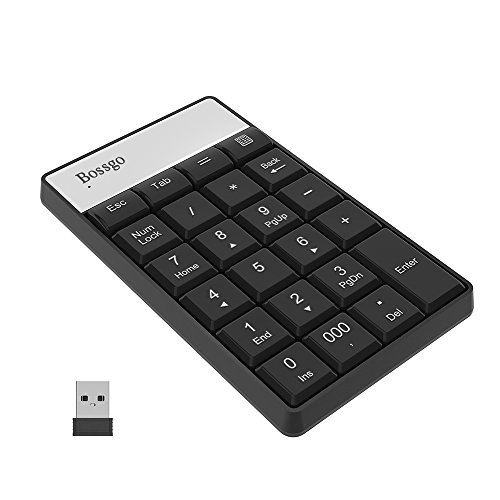 USB Numeric Keypad 2.4G wireless 10 keys Number Pad Portable Slim Keypad with Mini USB Receiver for Chromebooks Laptops Notebooks Desktop PC